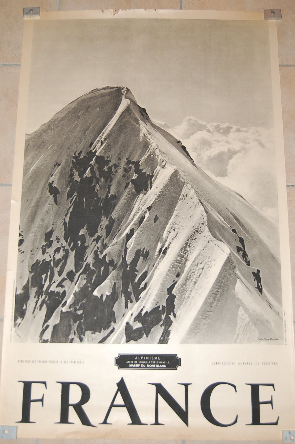 AFFICHE -FRANCE-MASSIF DU MONT BLANC-1950 