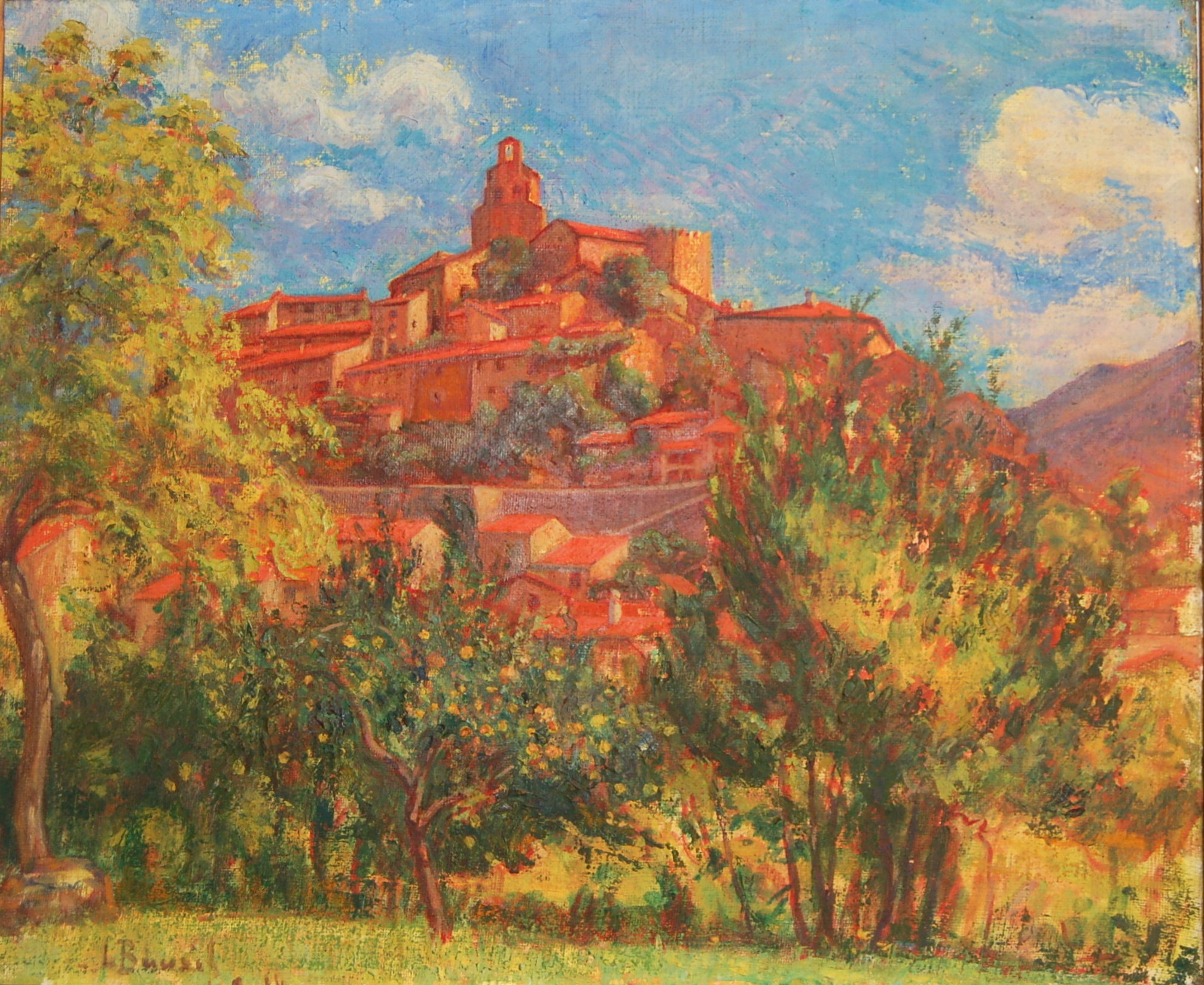 Louis BAUSIL ( 1876-1945) Village de Vernet les Bains