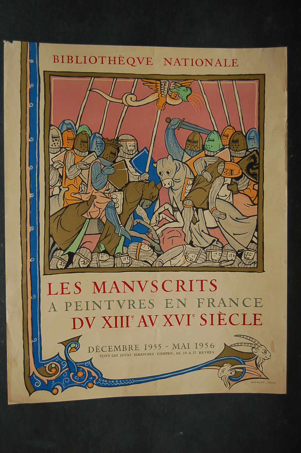 Affiche LES MANUSCRITS DU XIII AU XVI SIèCLE