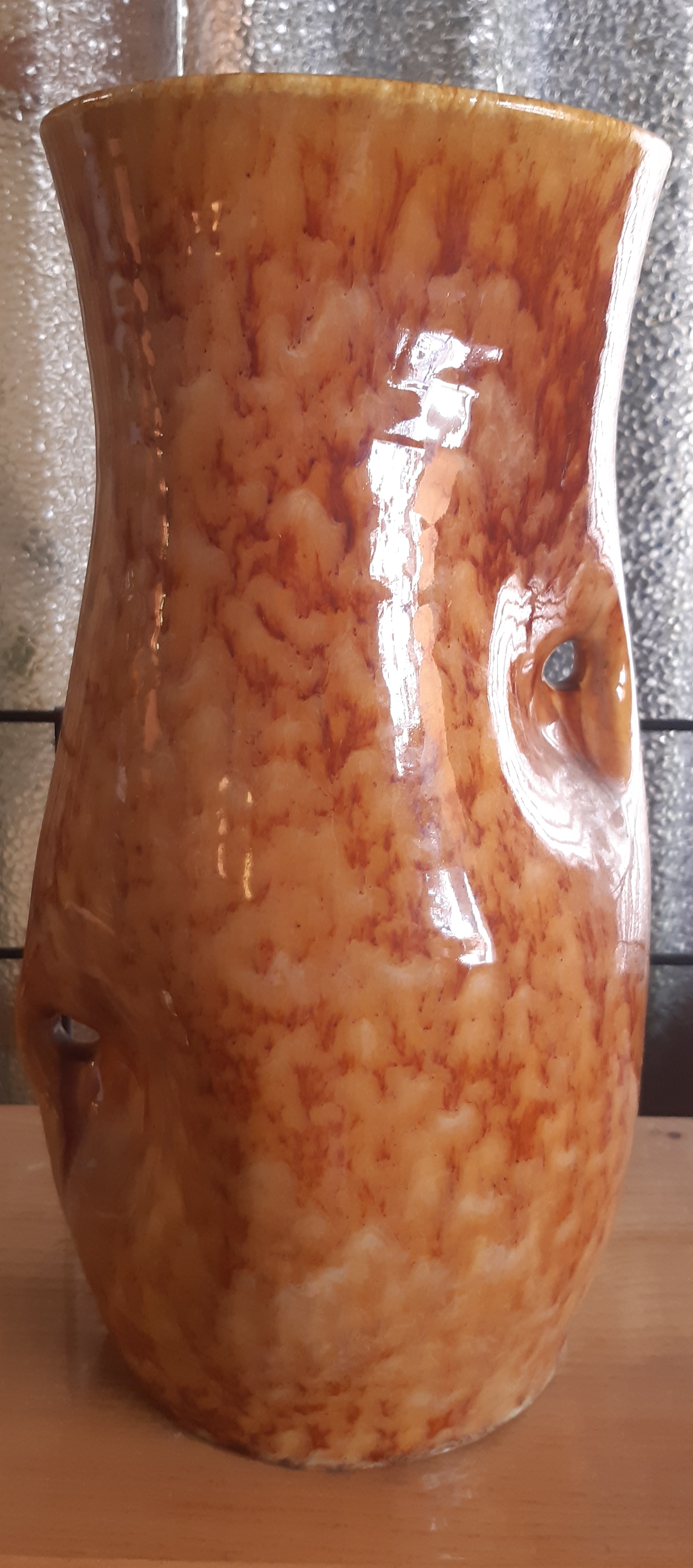 Vase pincé en ceramique Accolay année 60