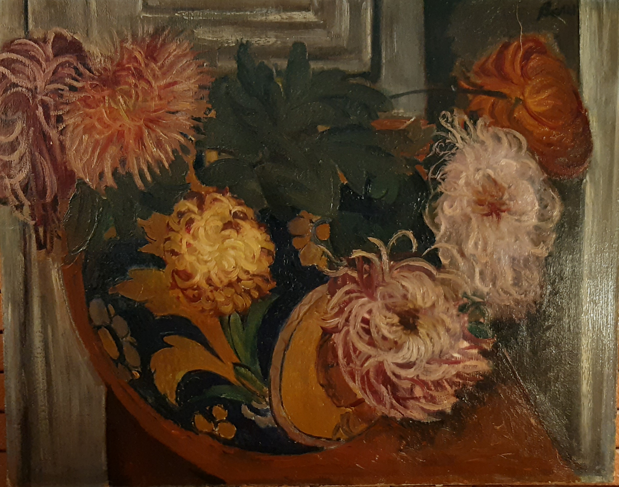 Germain BONEL (1913-2002) nature morte Dahlia