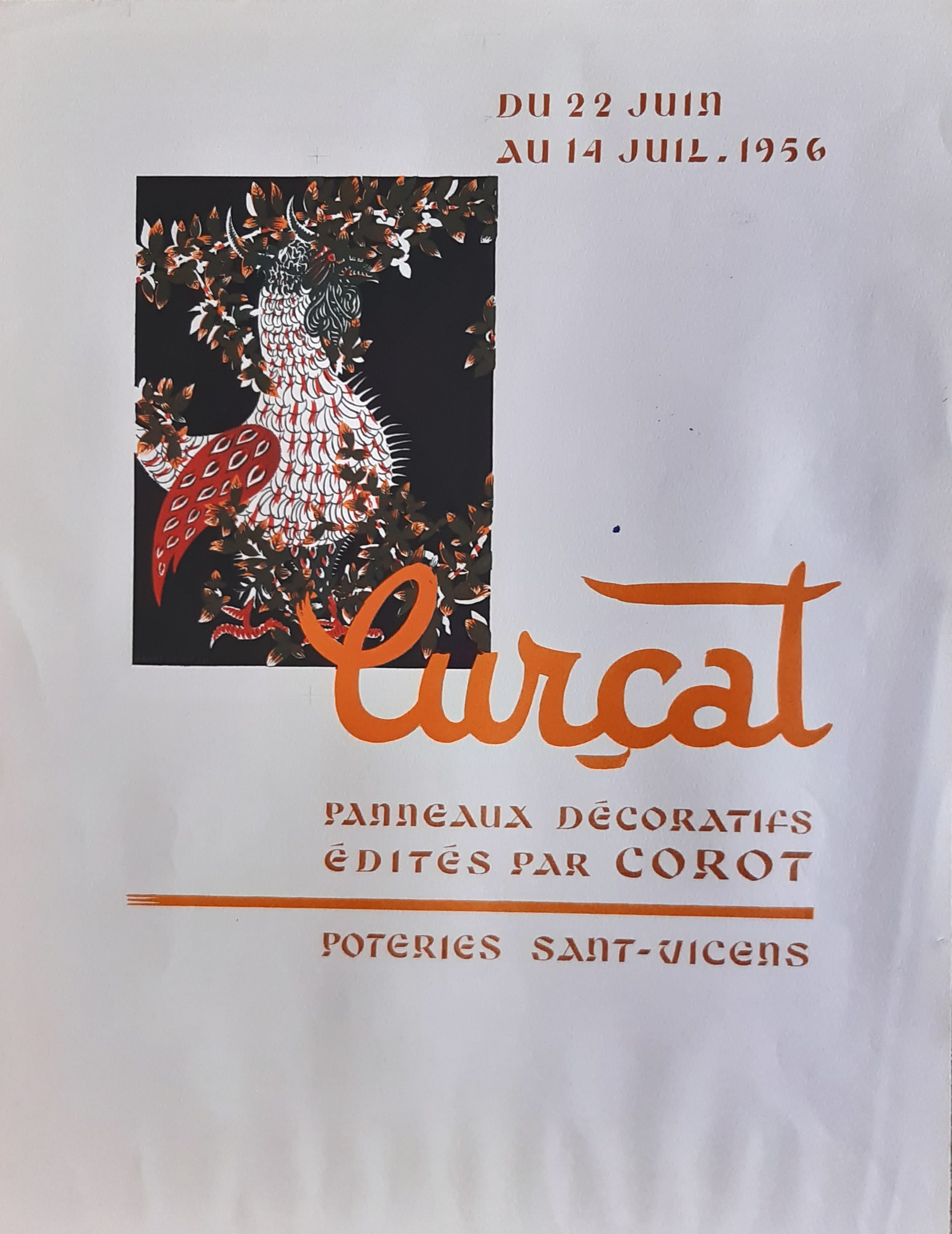 JEAN LURCAT SAINT-VICENS AFFICHE ORIGINALE 1956