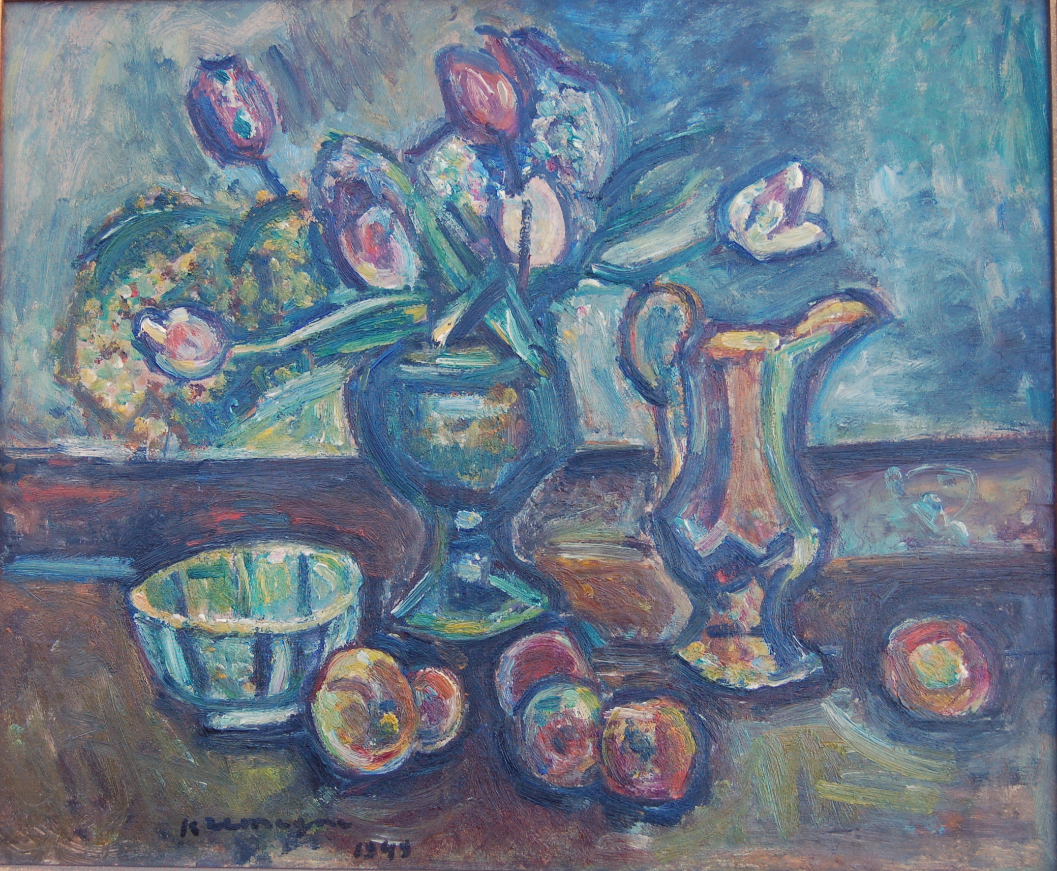  PINCHUS KREMEGNE ( 1890-1981) Nature morte Céret Vallespir 