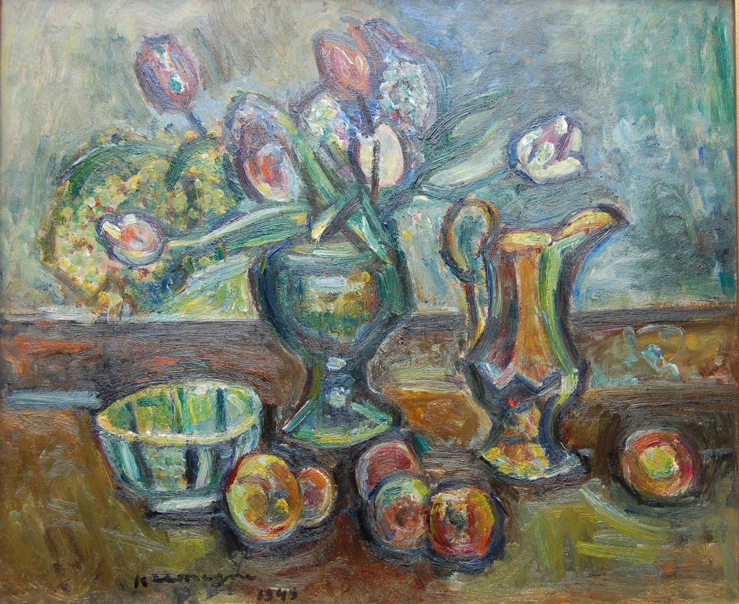 PINCHUS KREMEGNE ( 1890-1981) Nature morte Céret Vallespir 