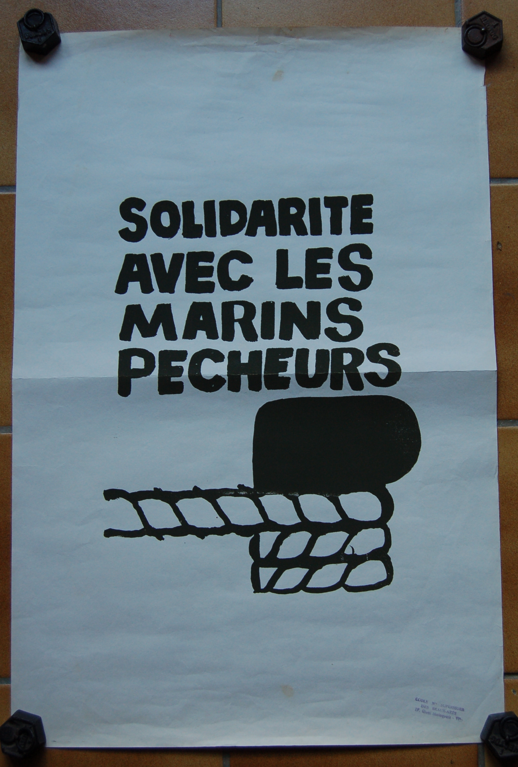 Affiche Mai 68 Solidarité avec les marins pecheurs 