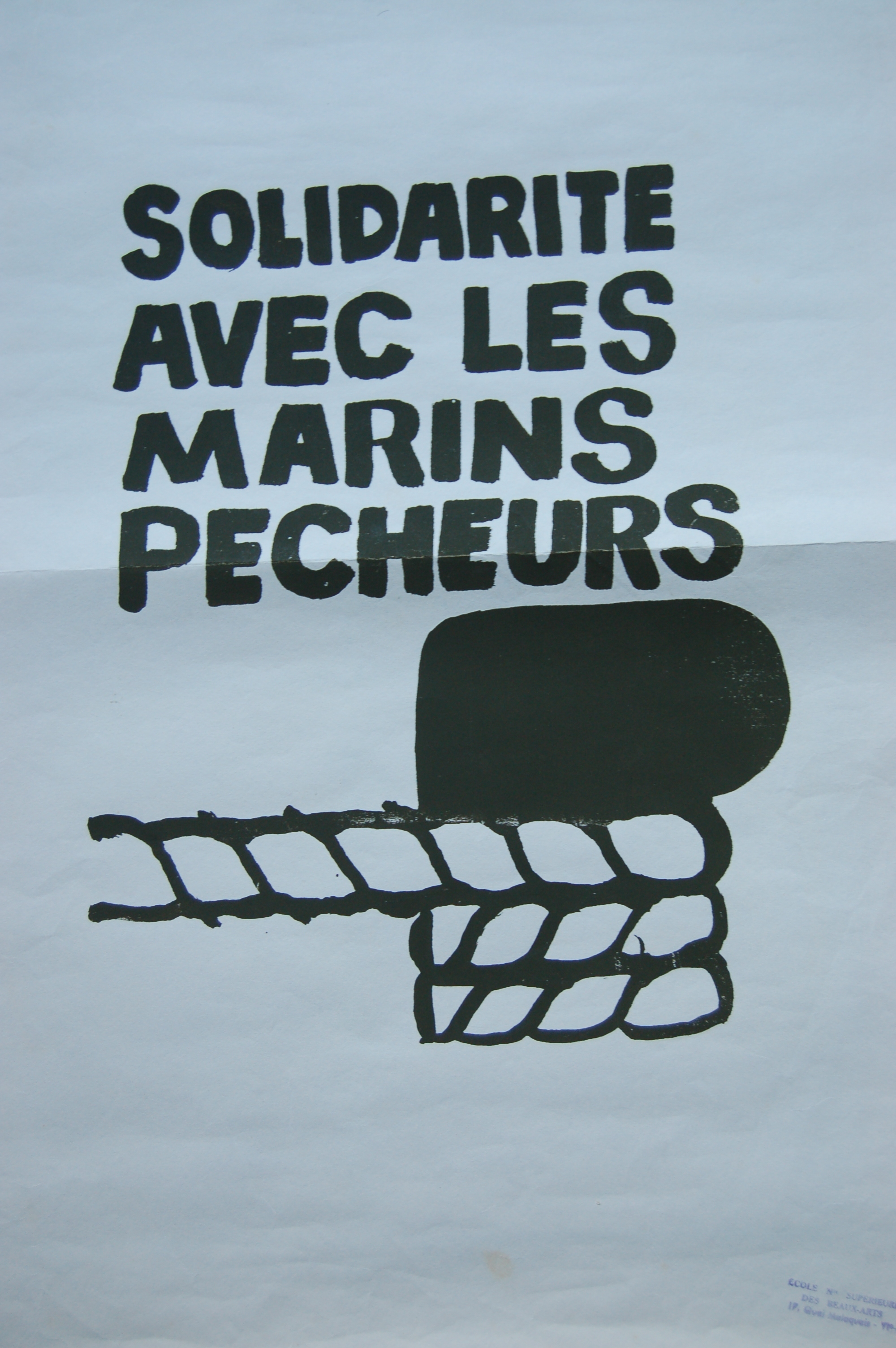 Affiche Mai 68 Solidarité avec les marins pecheurs 