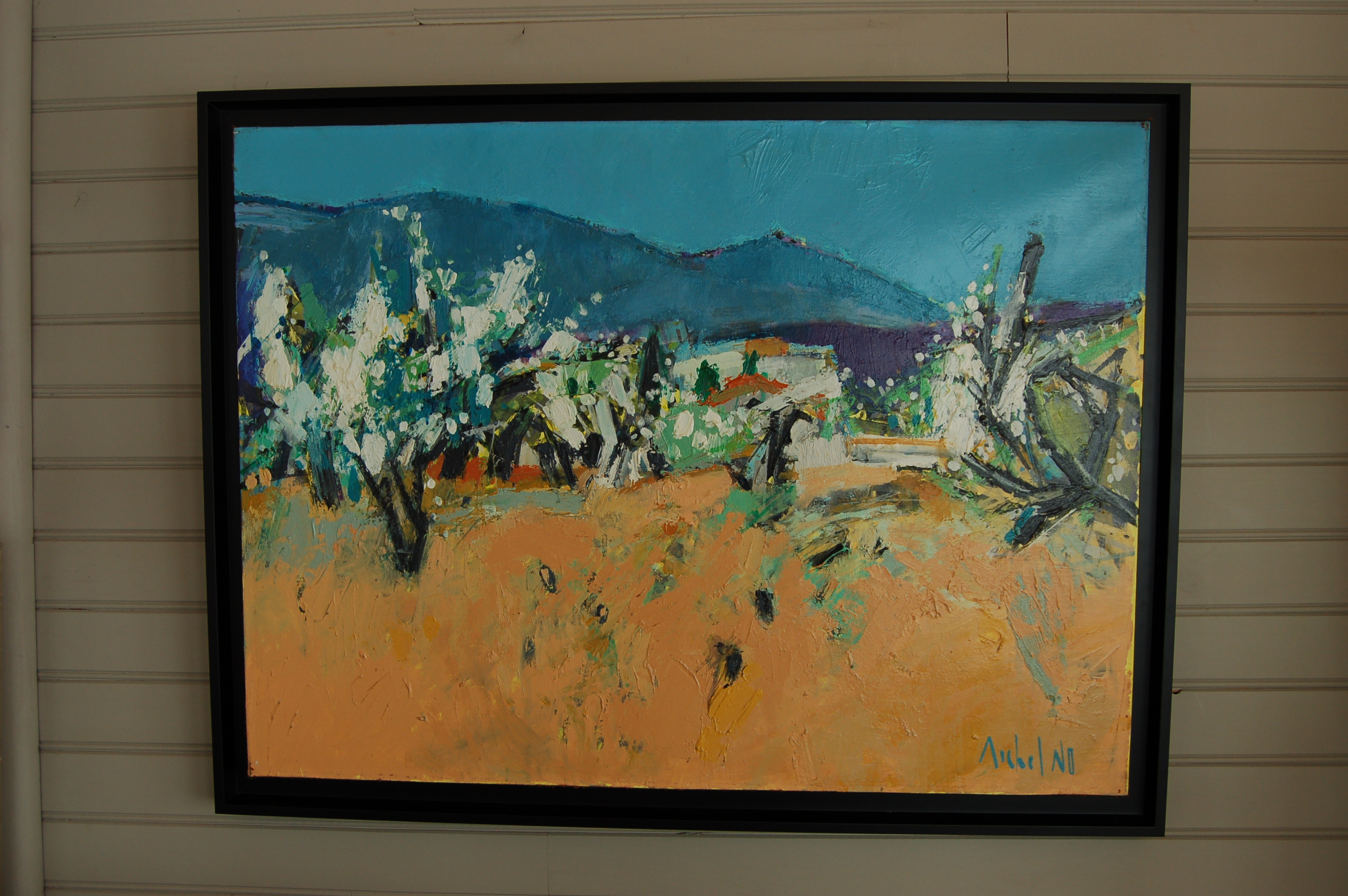 Michel NO (1939) Aube du Printemps Céret Pyrénées-Orientales HST