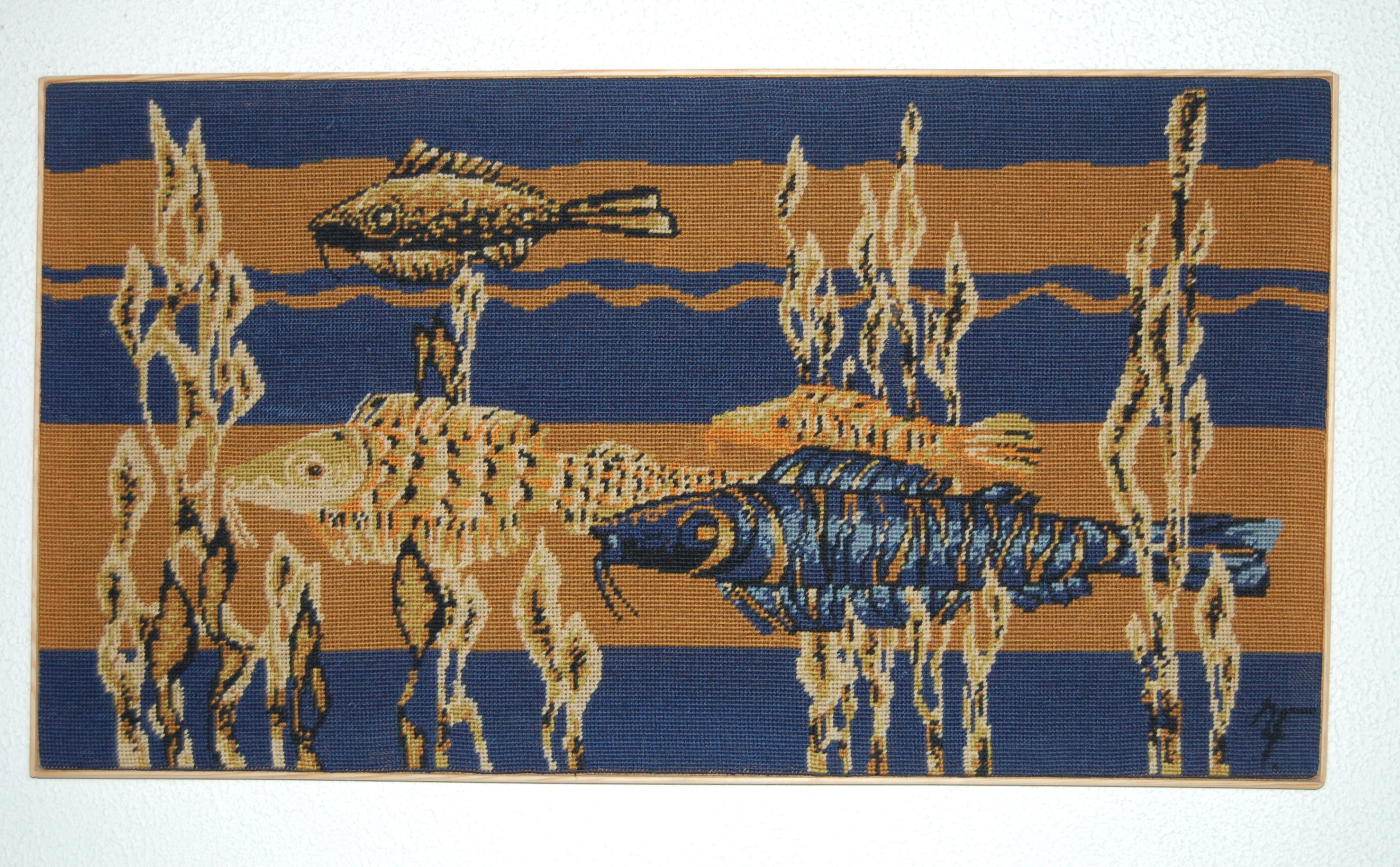 René FUMERON (1921-2004) poissons de la nuit tapisserie