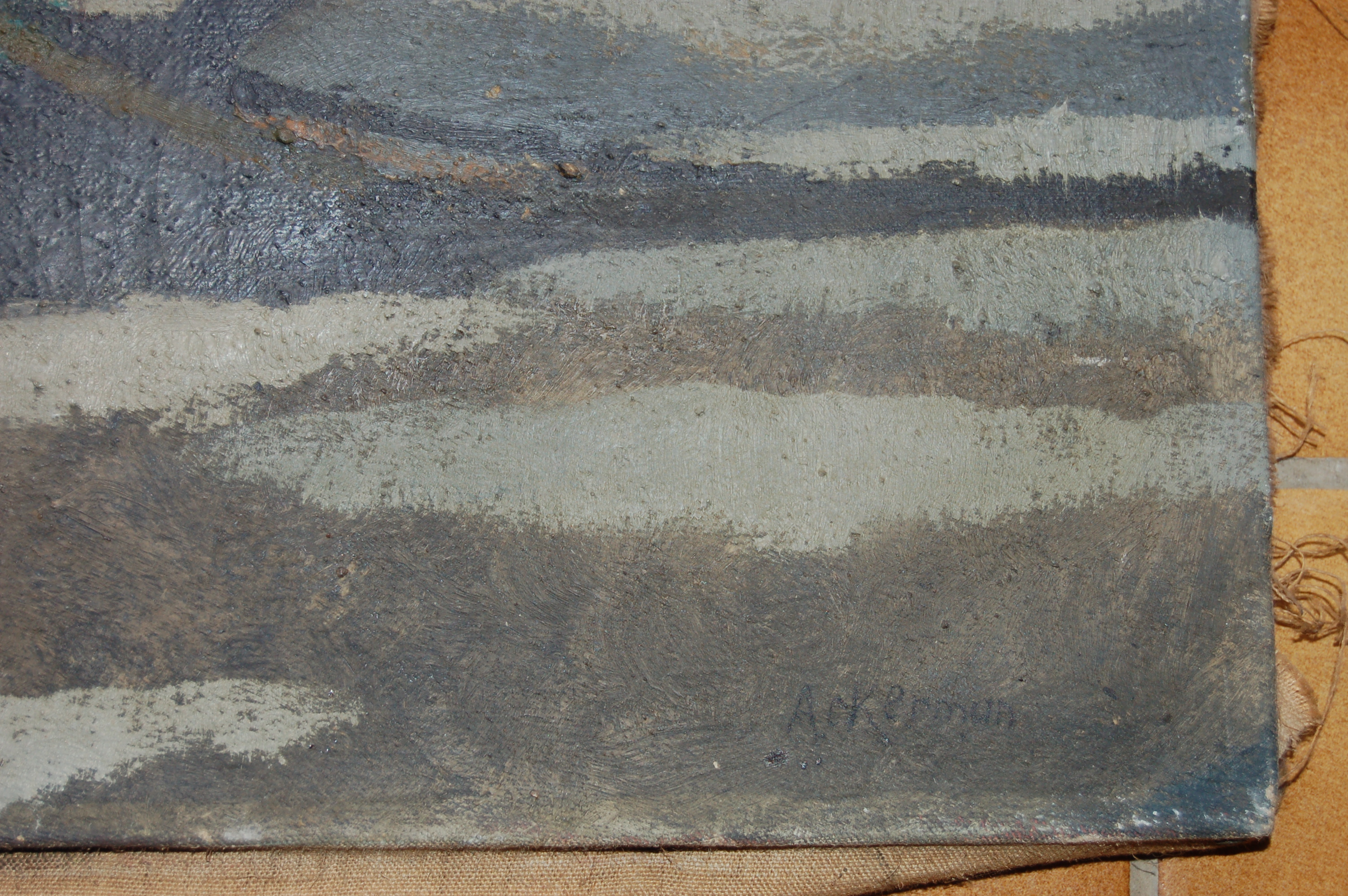 Paul ACKERMAN (1908-1981) Huile sur toile "Le filet"