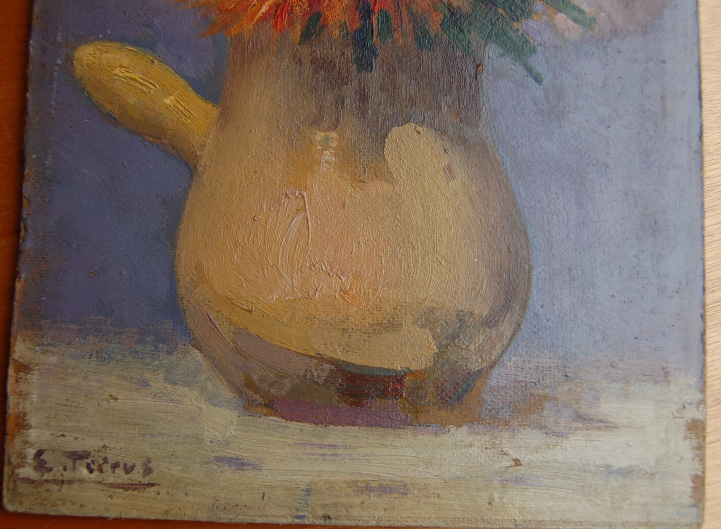 Etienne TERRUS (1857-1922) Dahlia et pot catalan