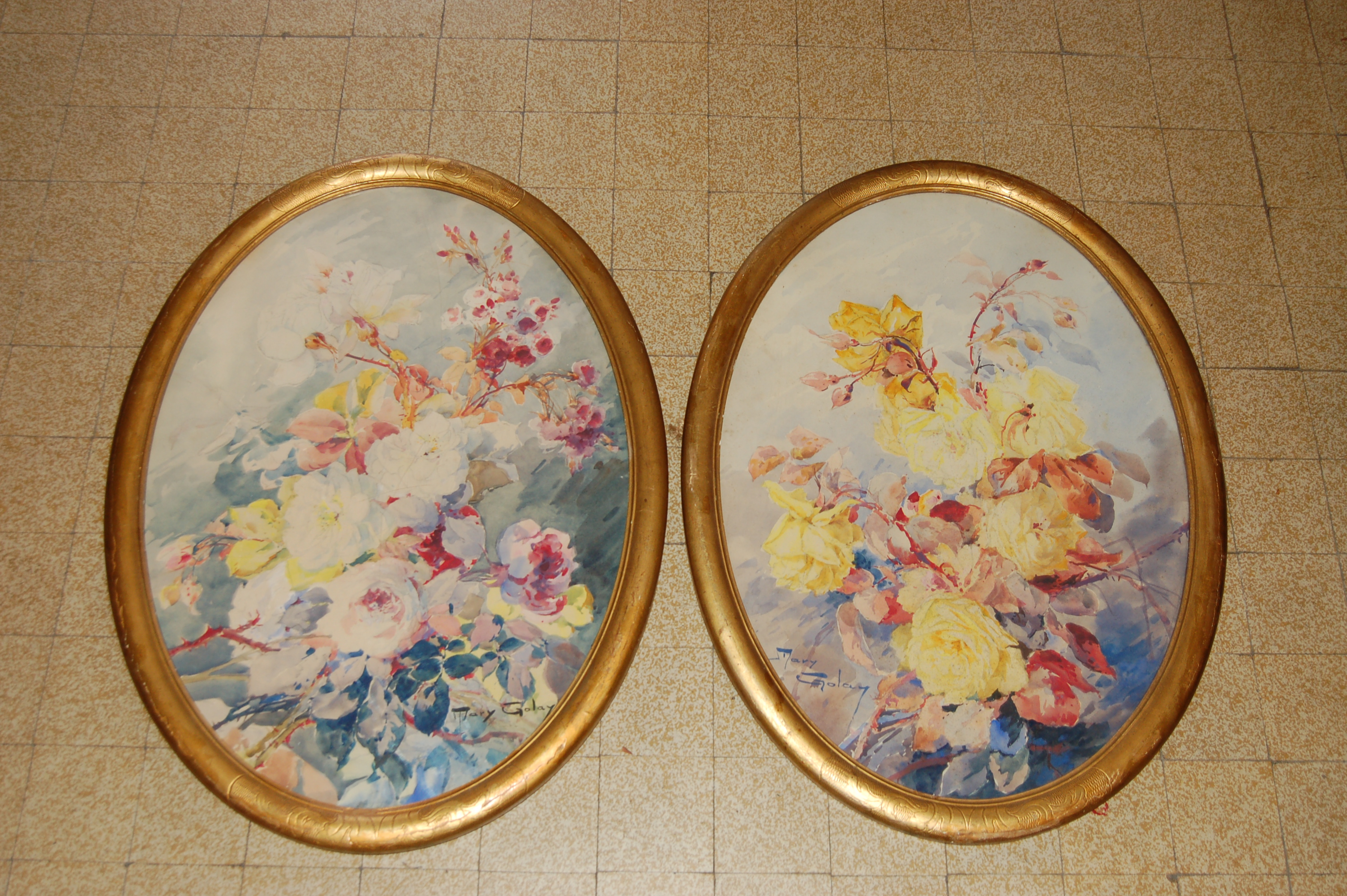 Mary GOLAY (1864-1944) aquarelles fleurs 1929
