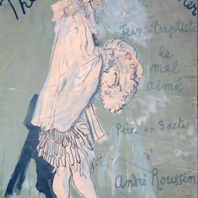 JEAN COCTEAU (1889-1963) Affiche Théâtre du Vieux Colombier