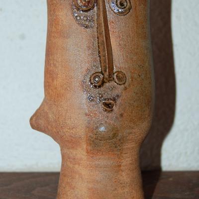 Jacques POUCHAIN ( 1925-2015) vase Anthropomorphe visage