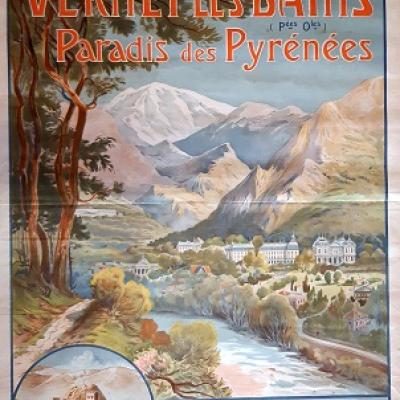 Affiche Vernet les Bains Trinquier-Trianon années 1900 Belle Epoque