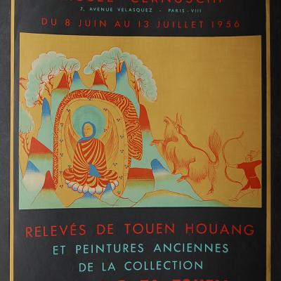 Affiche MUSEE CERNUSCHI 1956 TOUEN HOUENG -TCHANG TA-TS'IEN