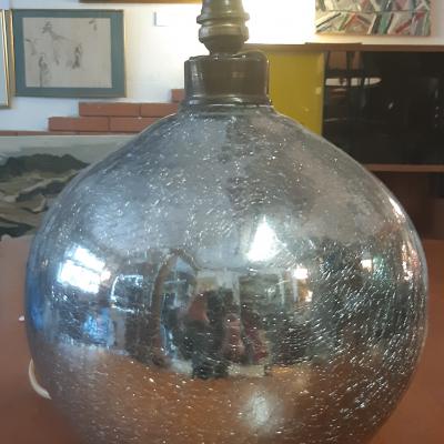 Lampe boule Art déco année 30 verre églomisé