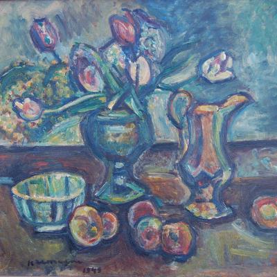  PINCHUS KREMEGNE ( 1890-1981) Nature morte Céret Vallespir 