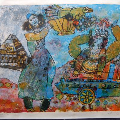 Theo TOBIASSE (1927-2012) Festin pour un bateau venu du fond des temps