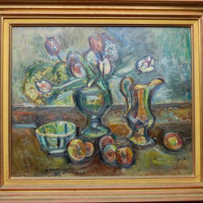 PINCHUS KREMEGNE ( 1890-1981) Nature morte Céret Vallespir 