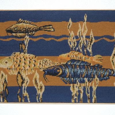 René FUMERON (1921-2004) poissons de la nuit tapisserie